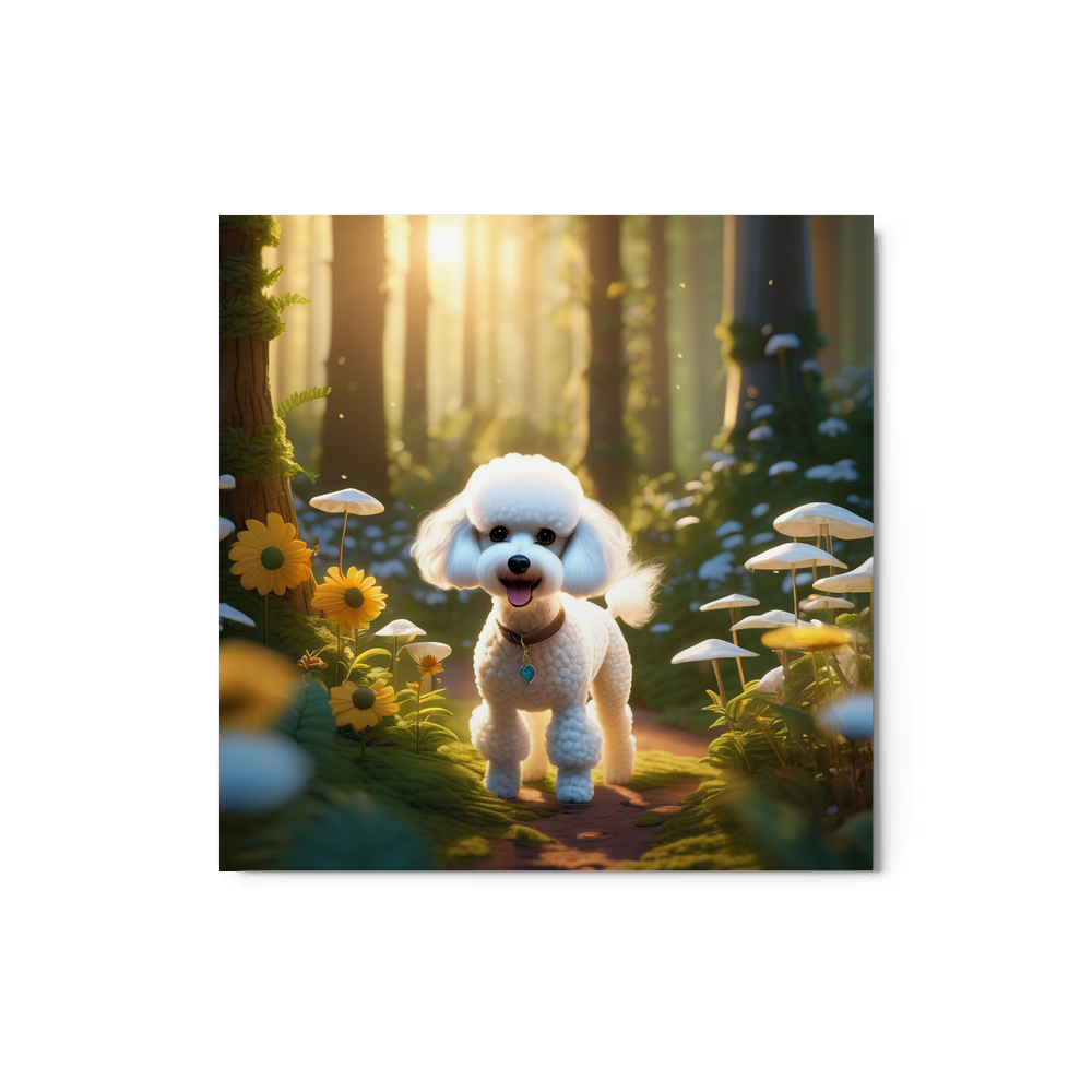 PugMug Custom White Poodle Metal Print