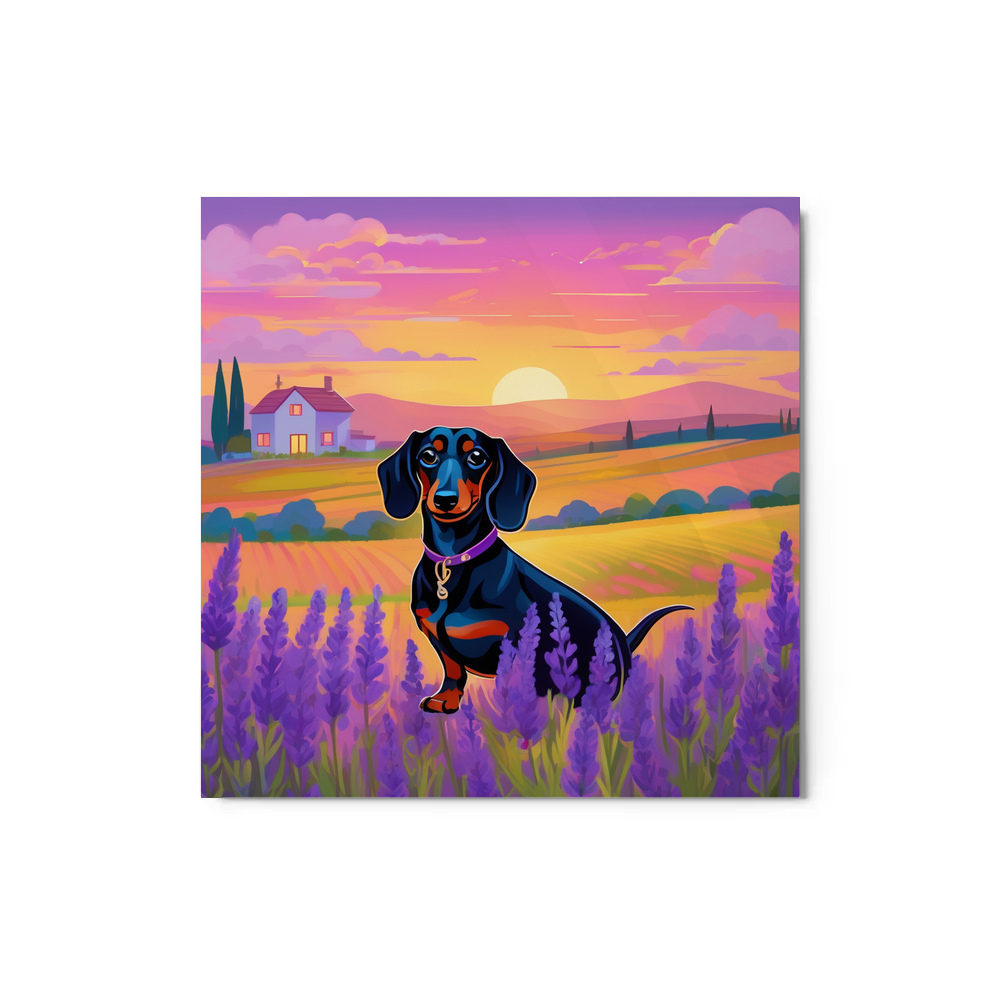 PugMug Custom Black Dachshund Metal Print