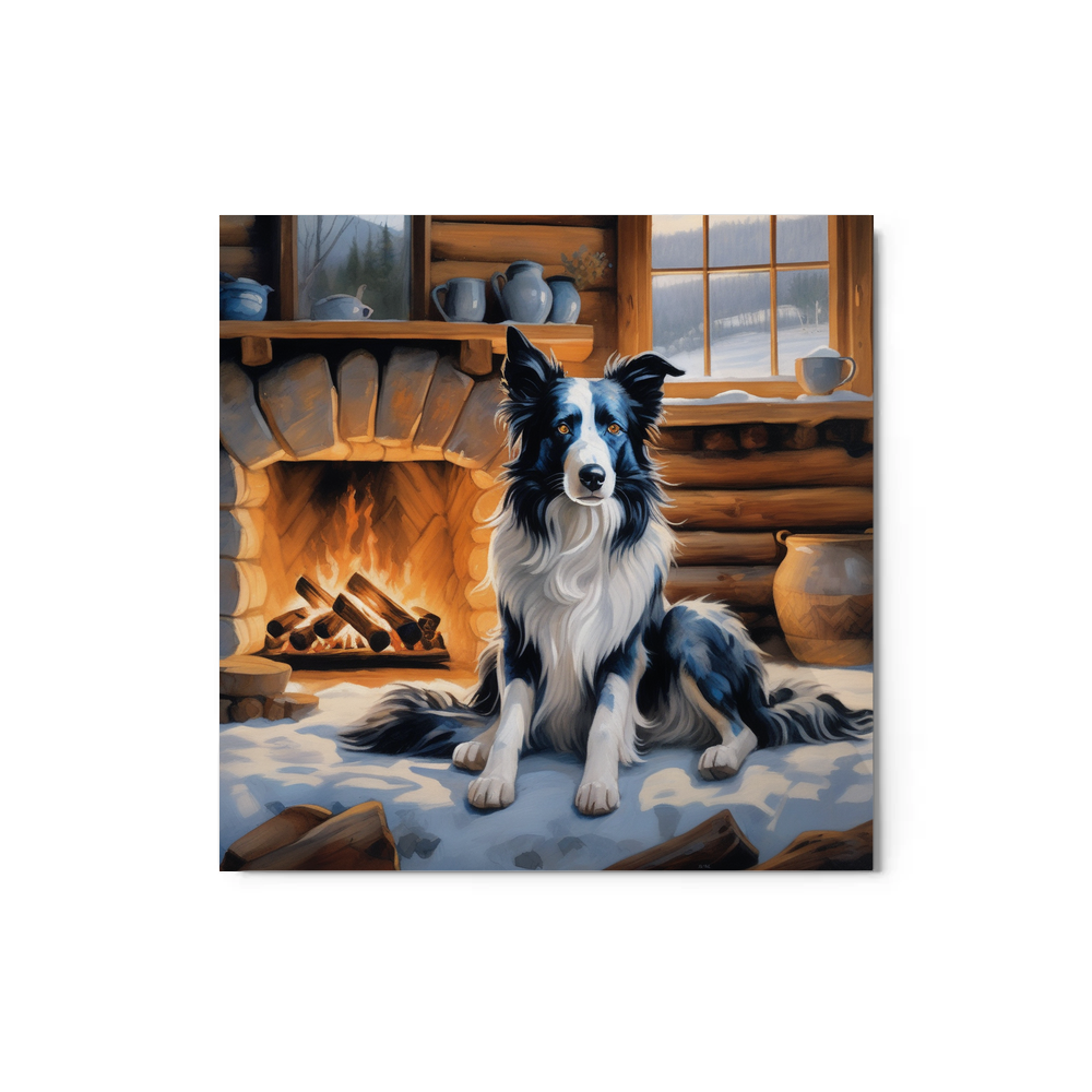 PugMug Custom Blue Merle Border Collie Metal Print
