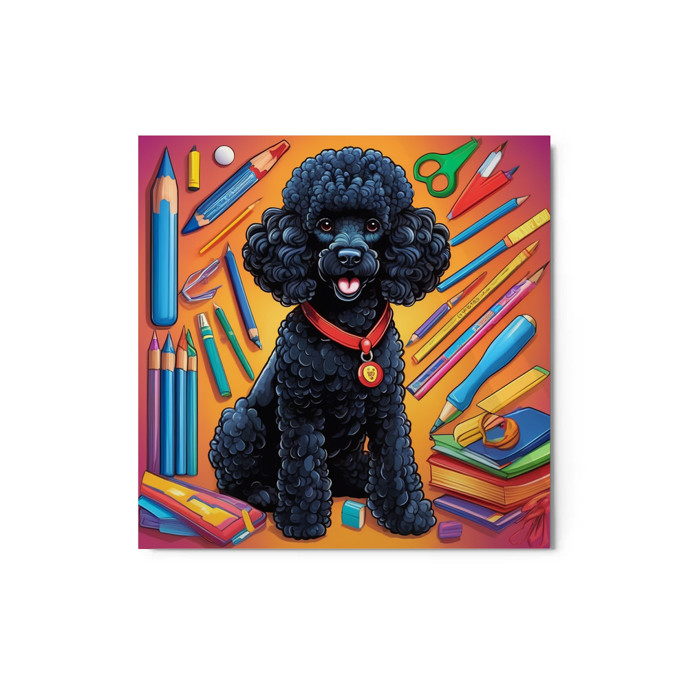 PugMug Custom Black Poodle Metal Print