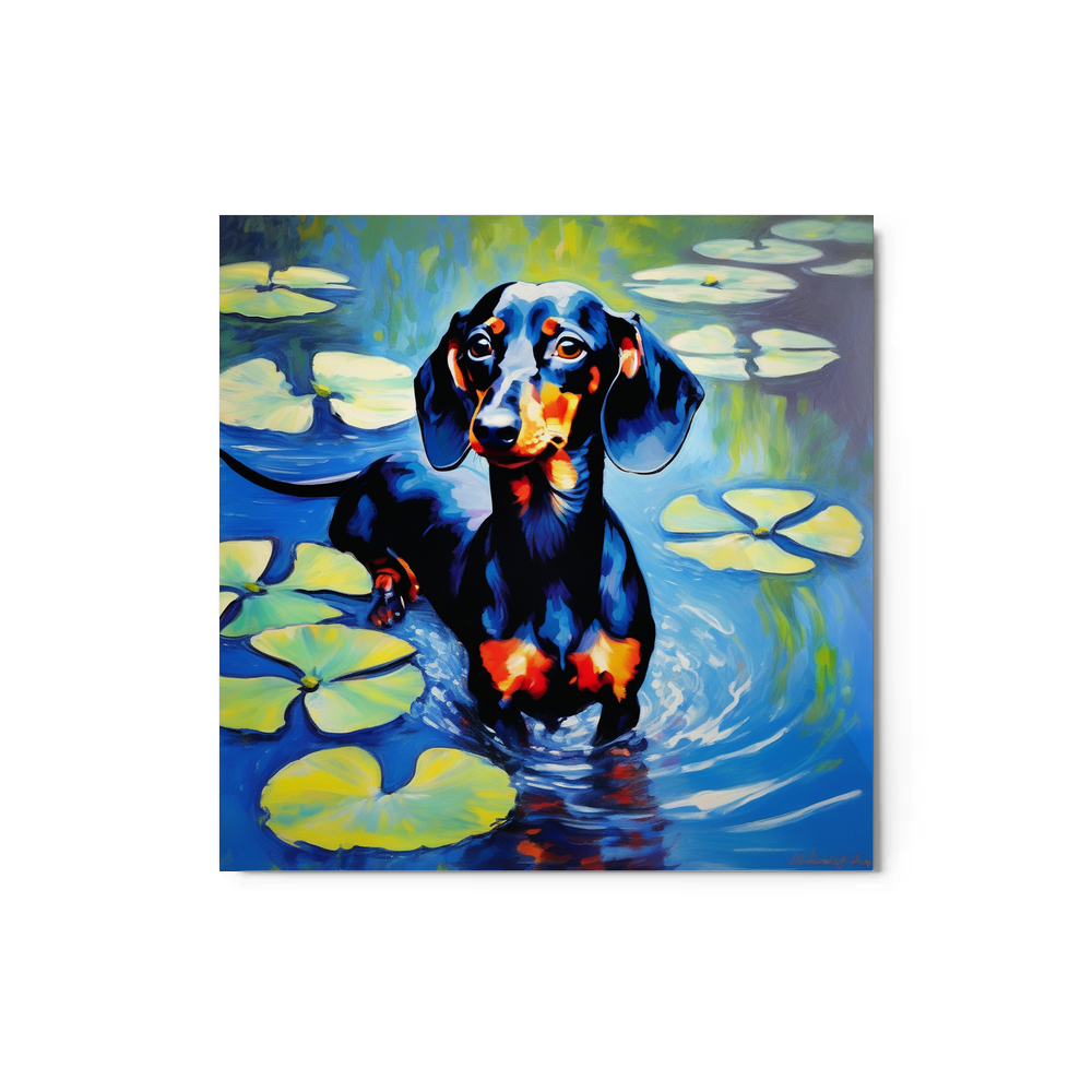 PugMug Custom Black Dachshund Metal Print