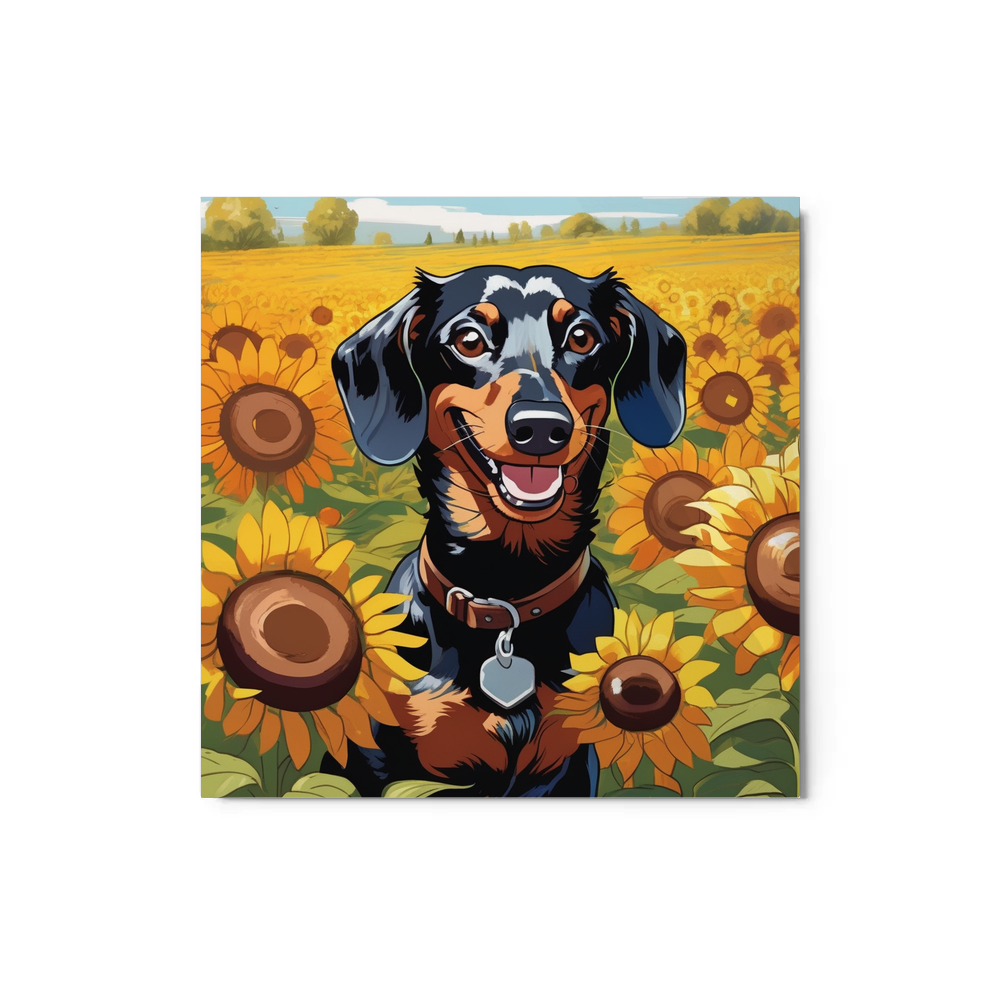 PugMug Custom Black Dachshund Metal Print