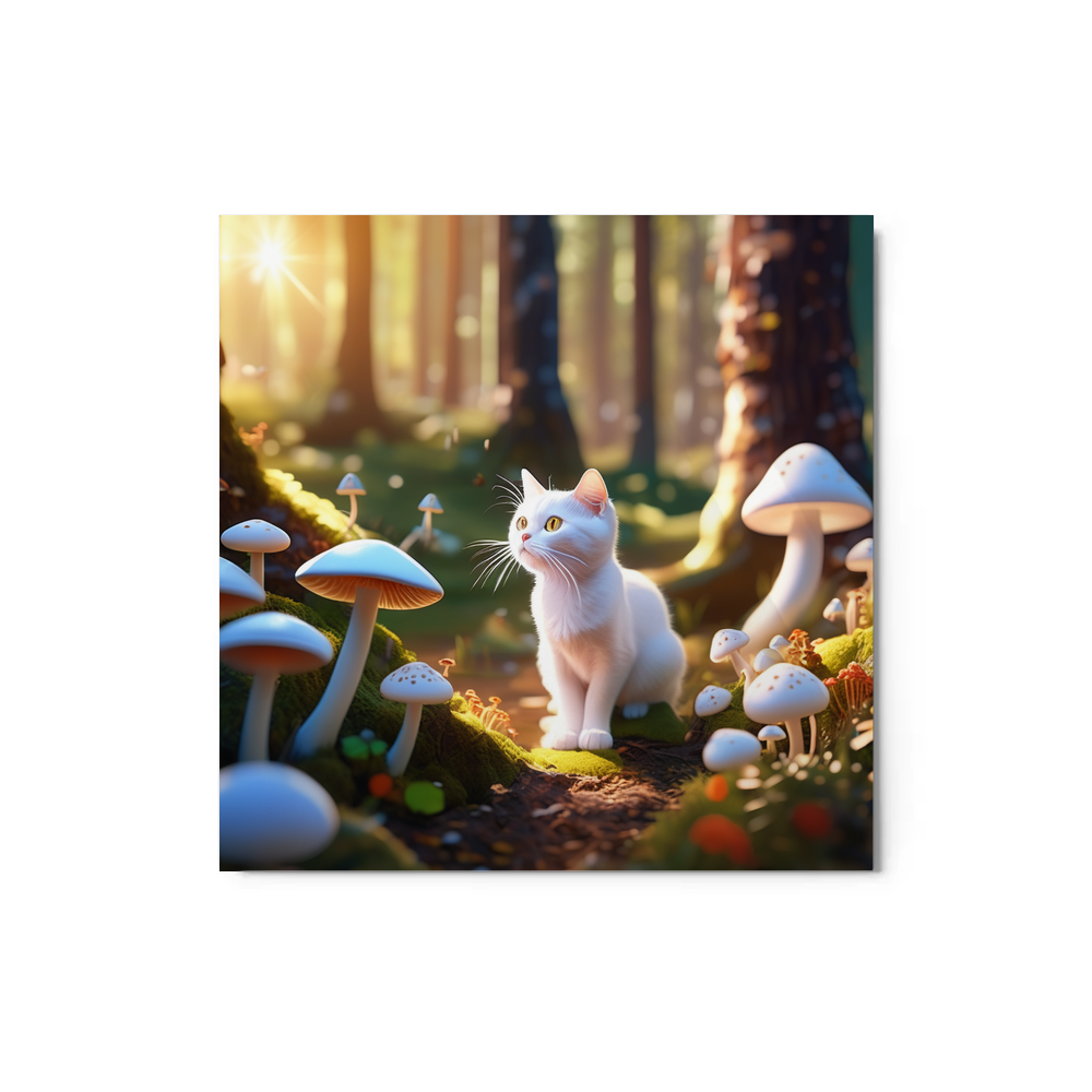 PugMug Custom White Companion Cat Metal Print