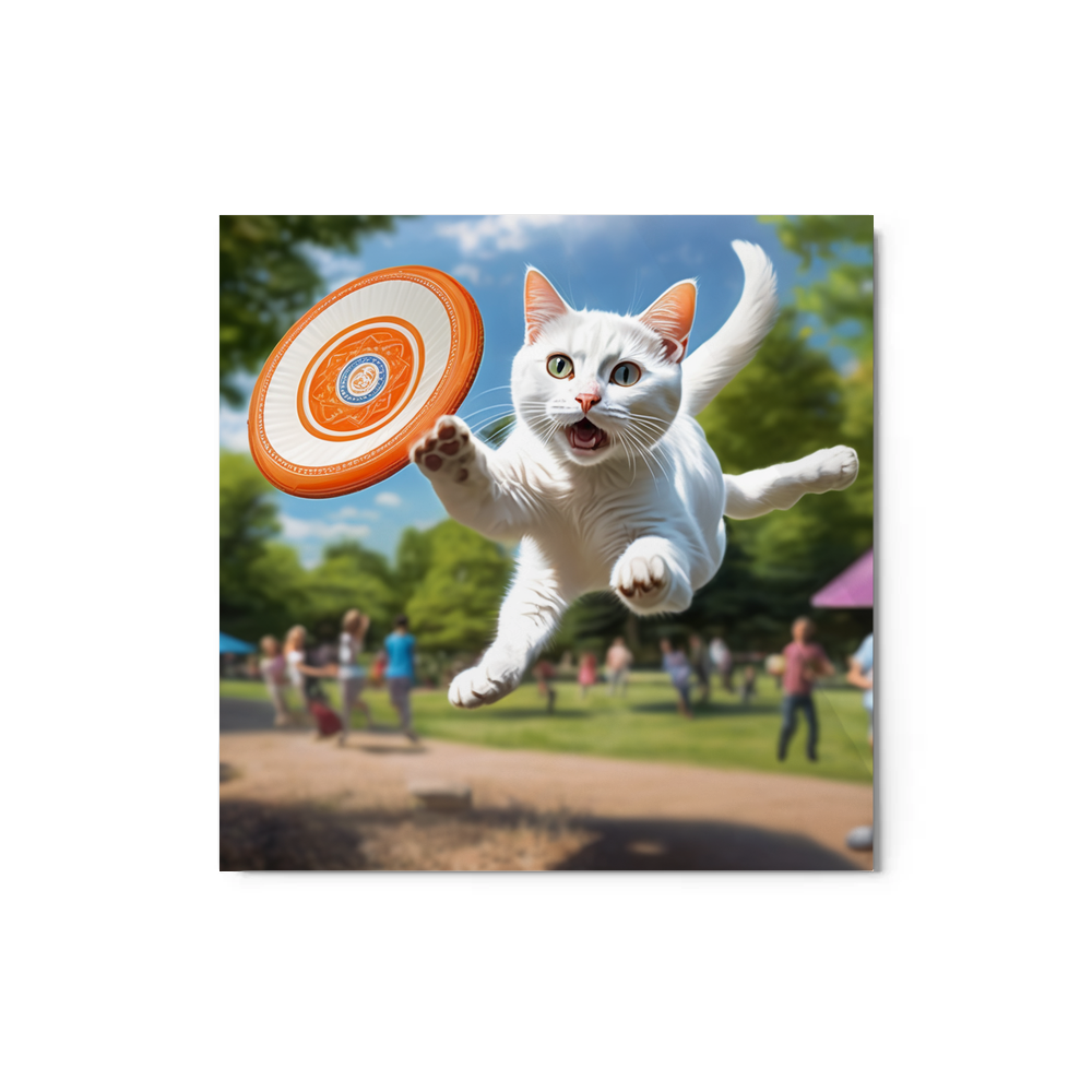 PugMug Custom White Companion Cat Metal Print