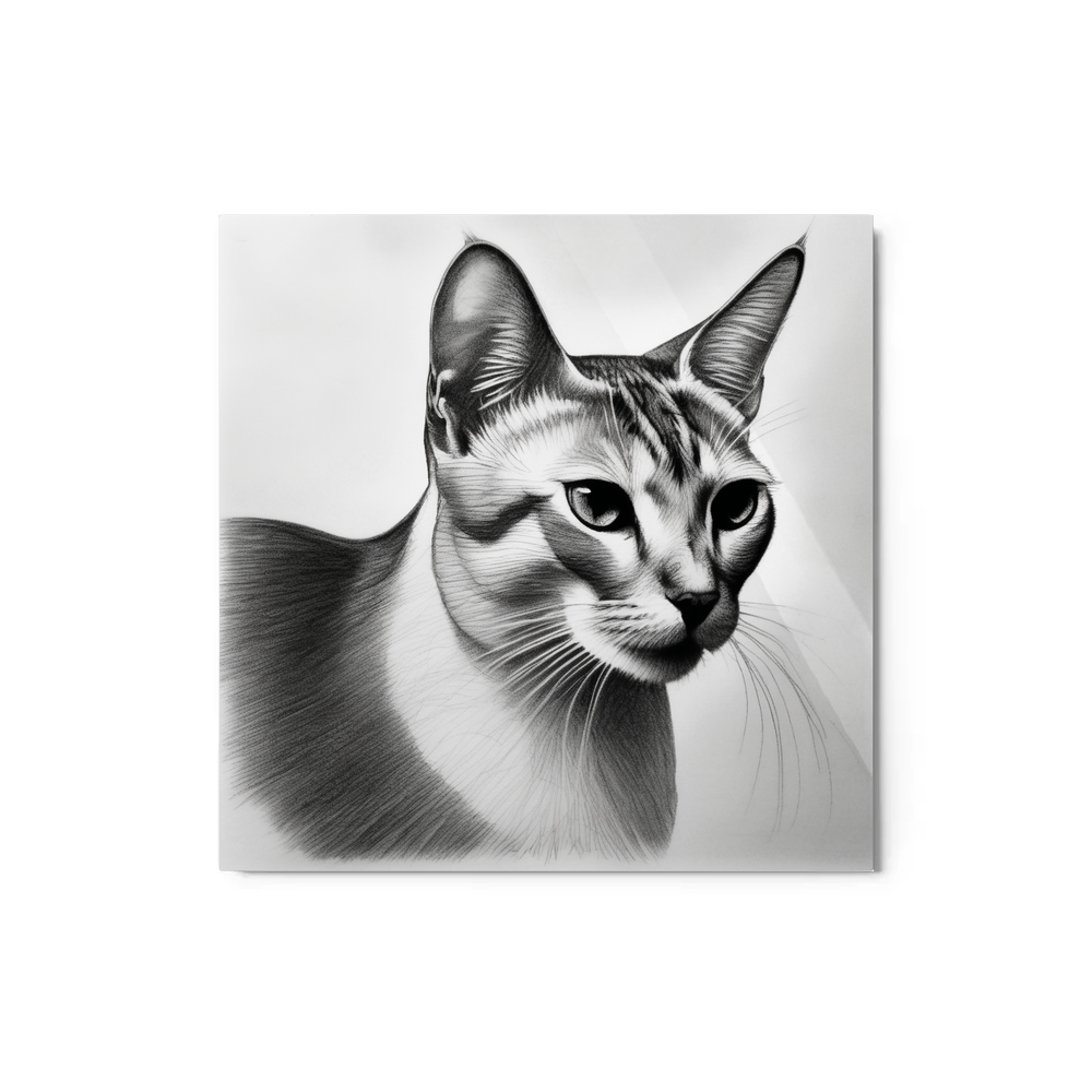 PugMug Custom White Abyssinian Cat Metal Print