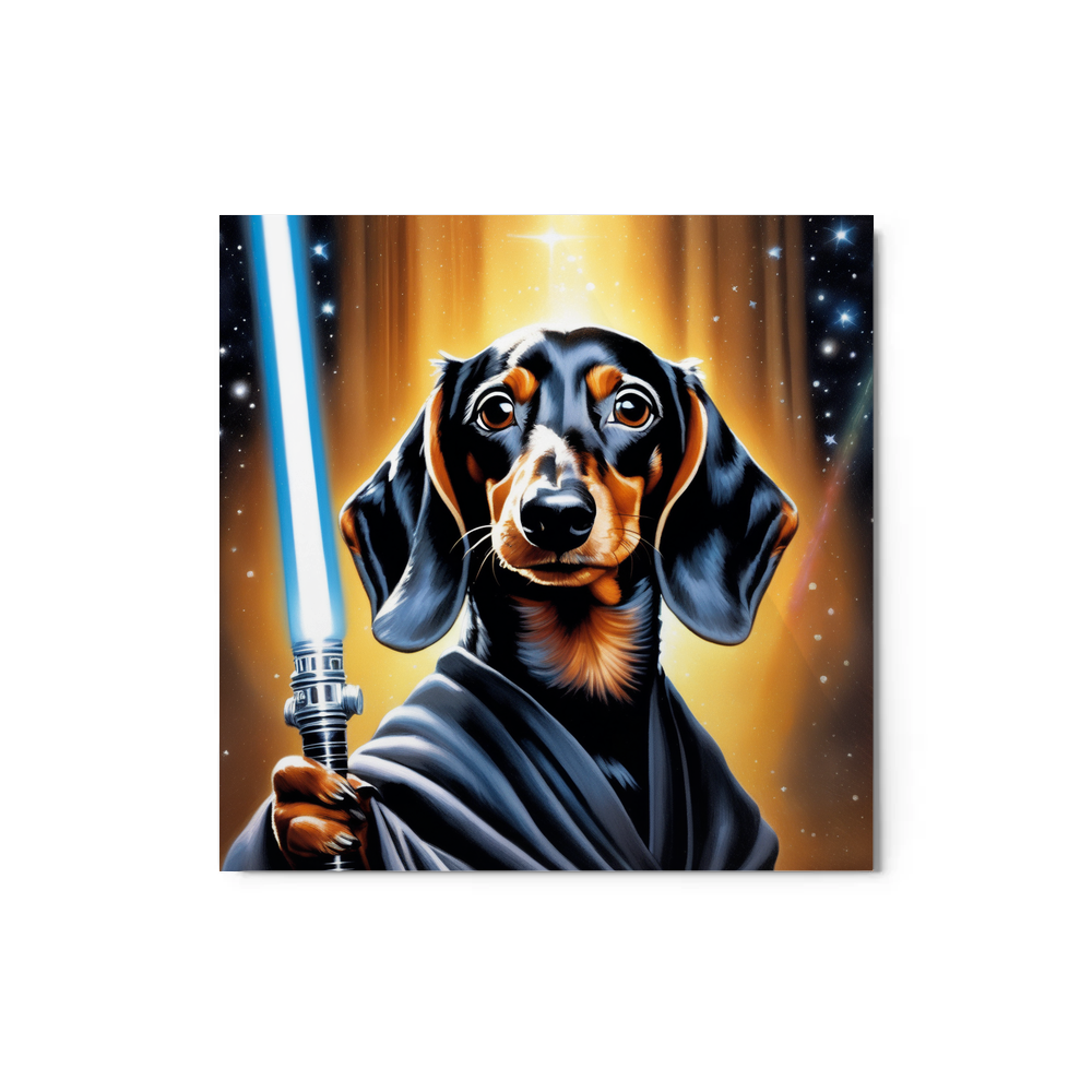 PugMug Custom Black Dachshund Metal Print