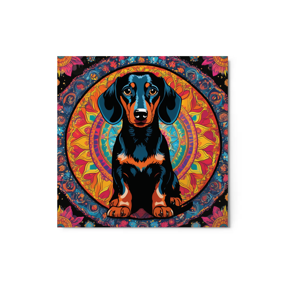 PugMug Custom Black Dachshund Metal Print