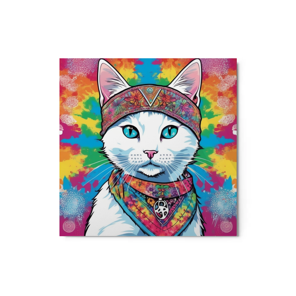 PugMug Custom White Companion Cat Metal Print