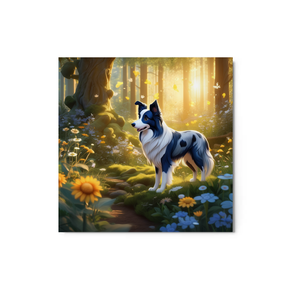 PugMug Custom Blue Merle Border Collie Metal Print