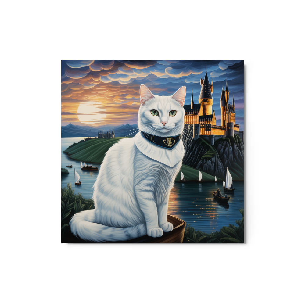 PugMug Custom White Companion Cat Metal Print