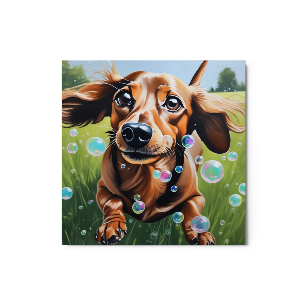 PugMug Custom Tan Dachshund Metal Print