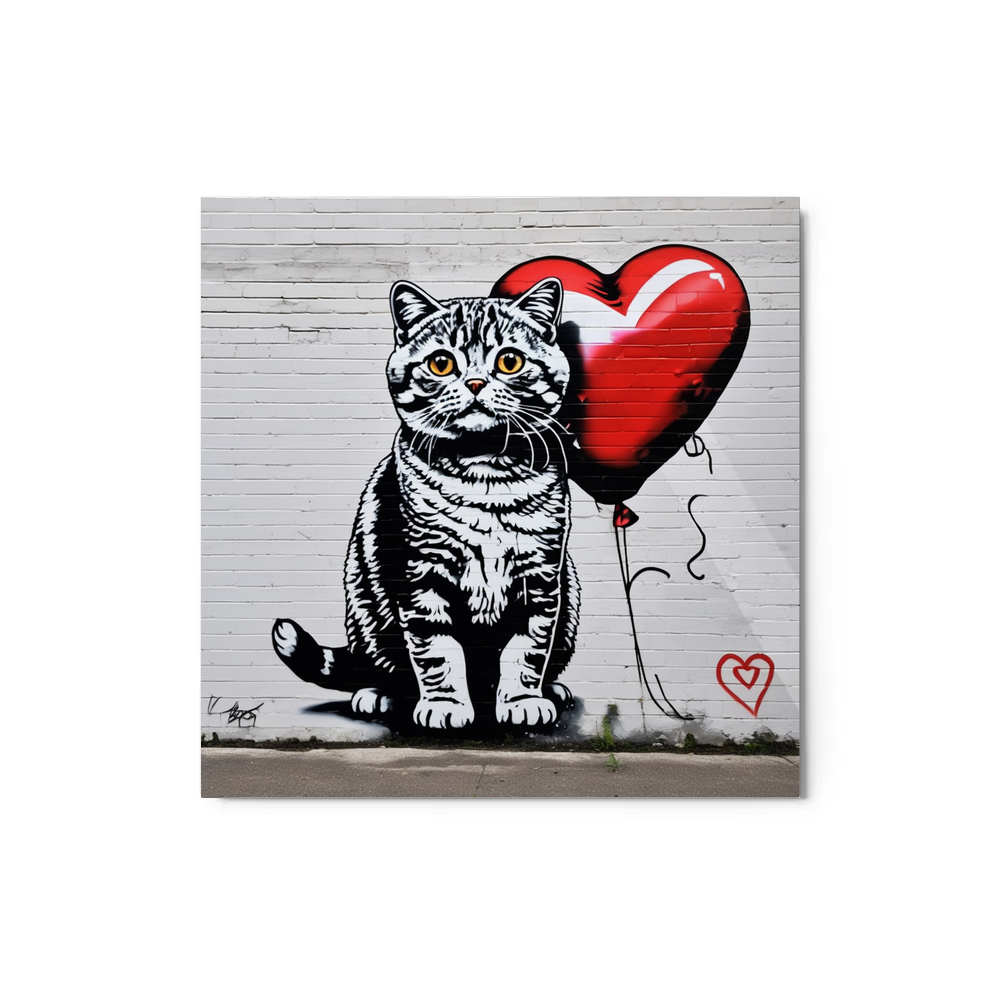PugMug Custom Tabby Scottish Fold Cat Metal Print