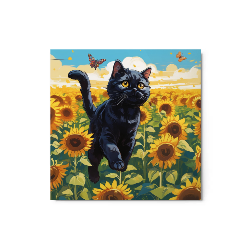 PugMug Custom Black Scottish Fold Cat Metal Print