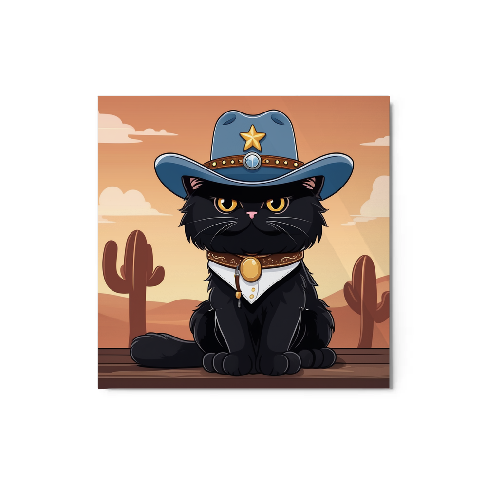 PugMug Custom Black Persian Cat Metal Print