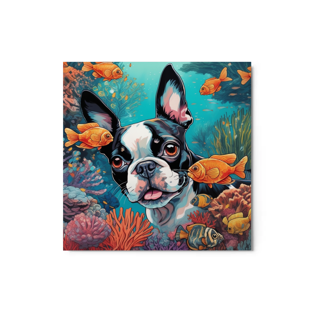 PugMug Custom Boston Terrier Metal Print