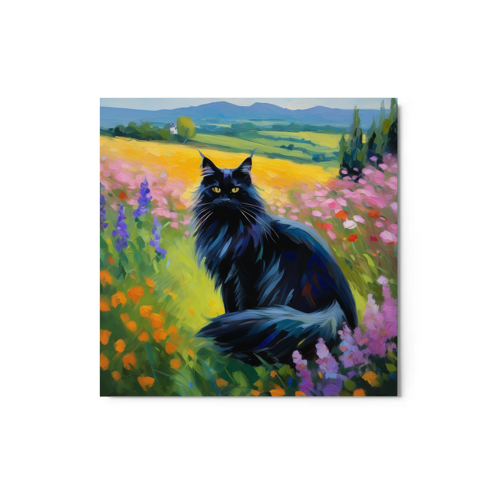 PugMug Custom Black Maine Coon Cat Metal Print