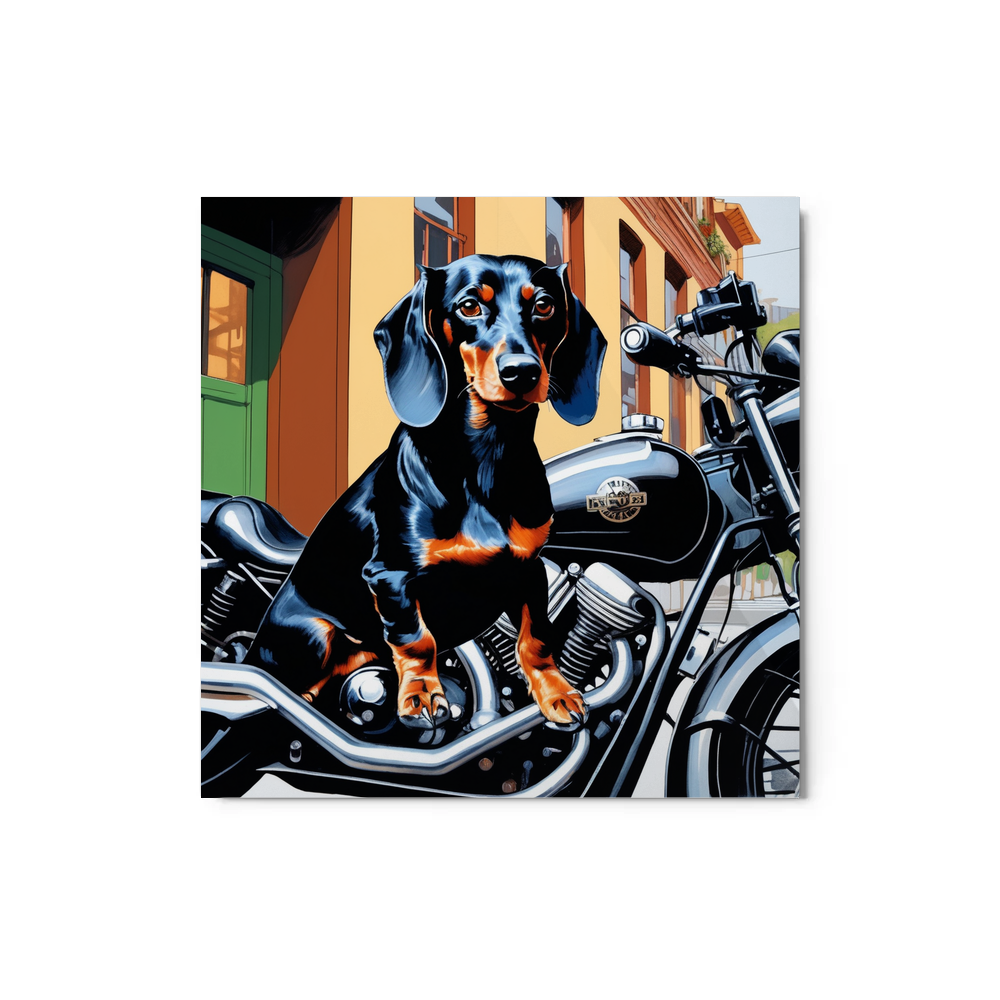 PugMug Custom Black Dachshund Metal Print