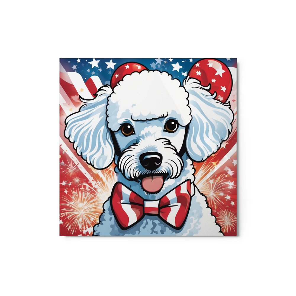 PugMug Custom White Poodle Metal Print