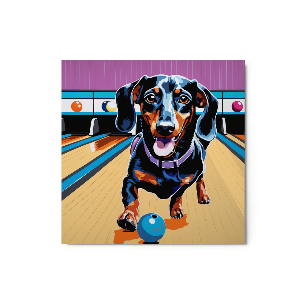PugMug Custom Black Dachshund Metal Print
