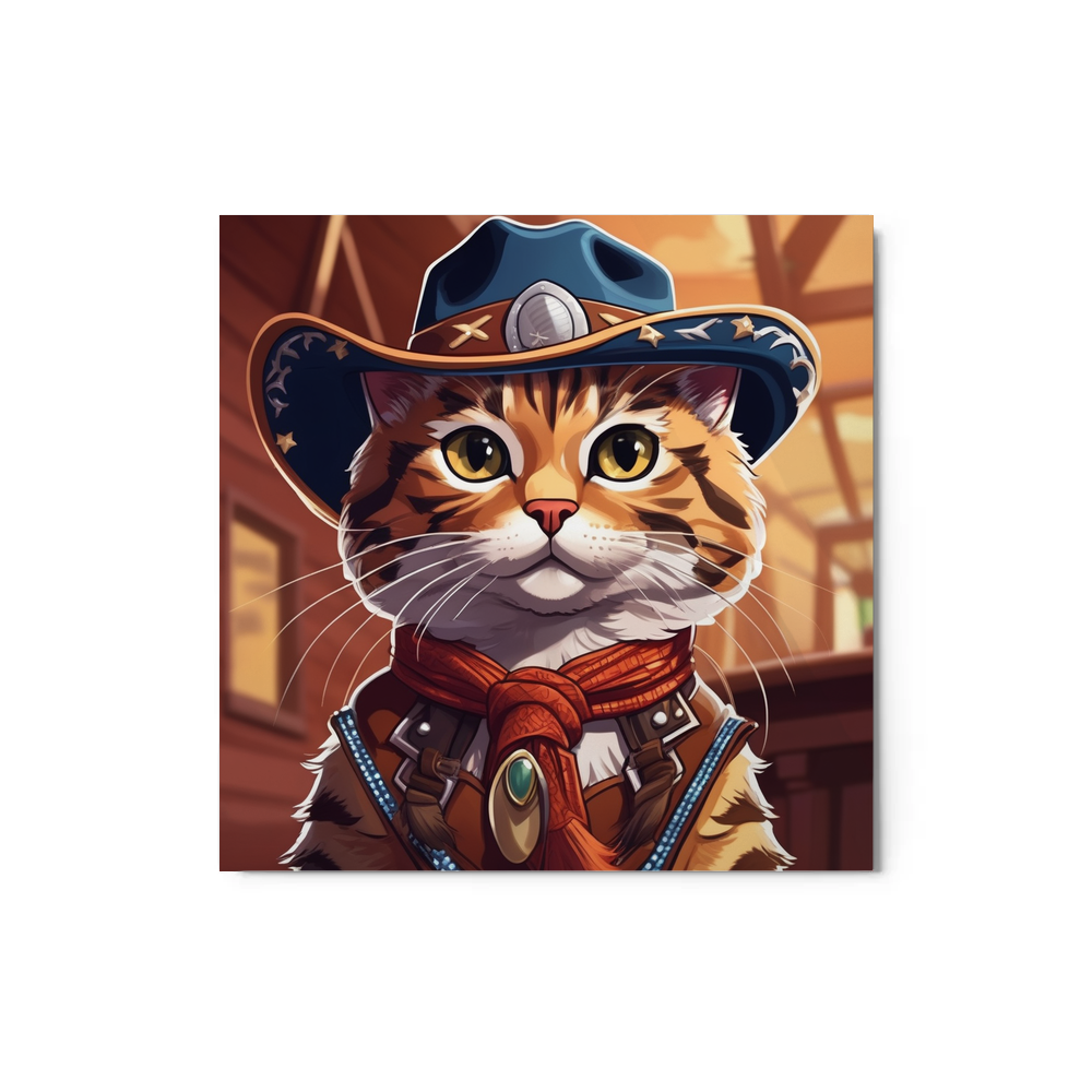 PugMug Custom Tabby Exotic Cat Metal Print