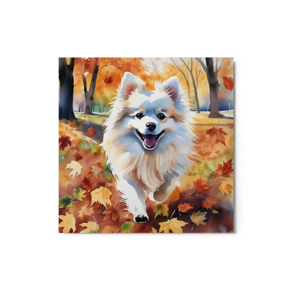 PugMug Custom White Pomeranian Metal Print