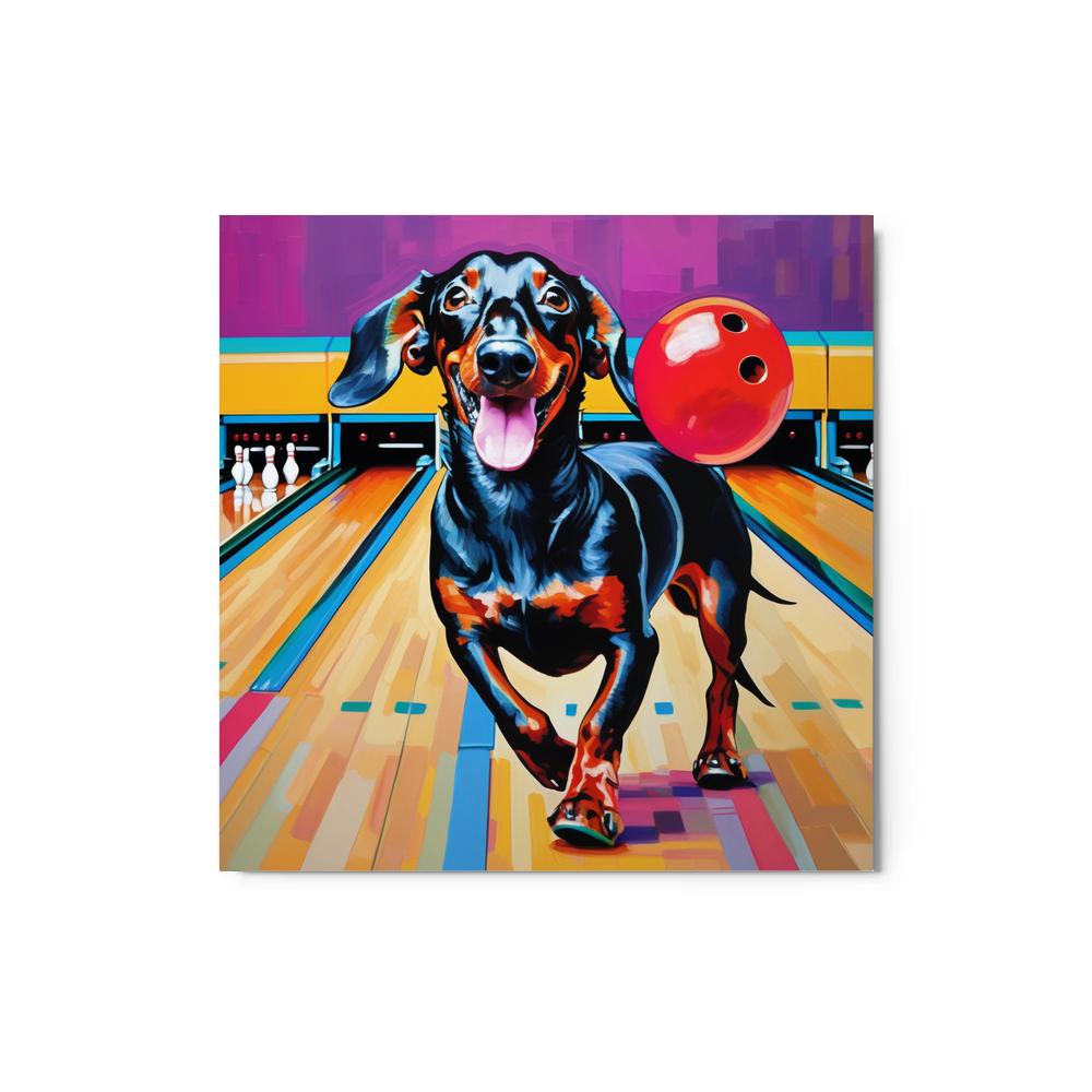 PugMug Custom Black Dachshund Metal Print