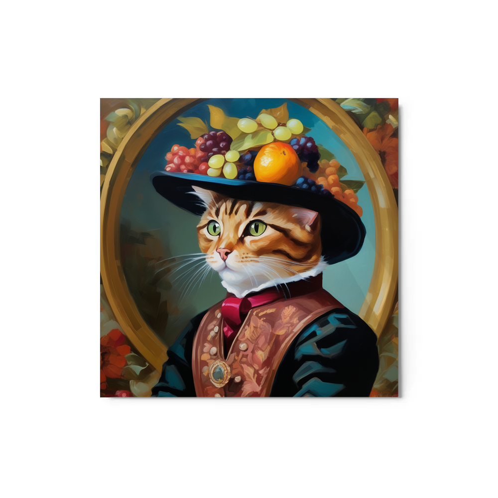 PugMug Custom Tabby Exotic Cat Metal Print