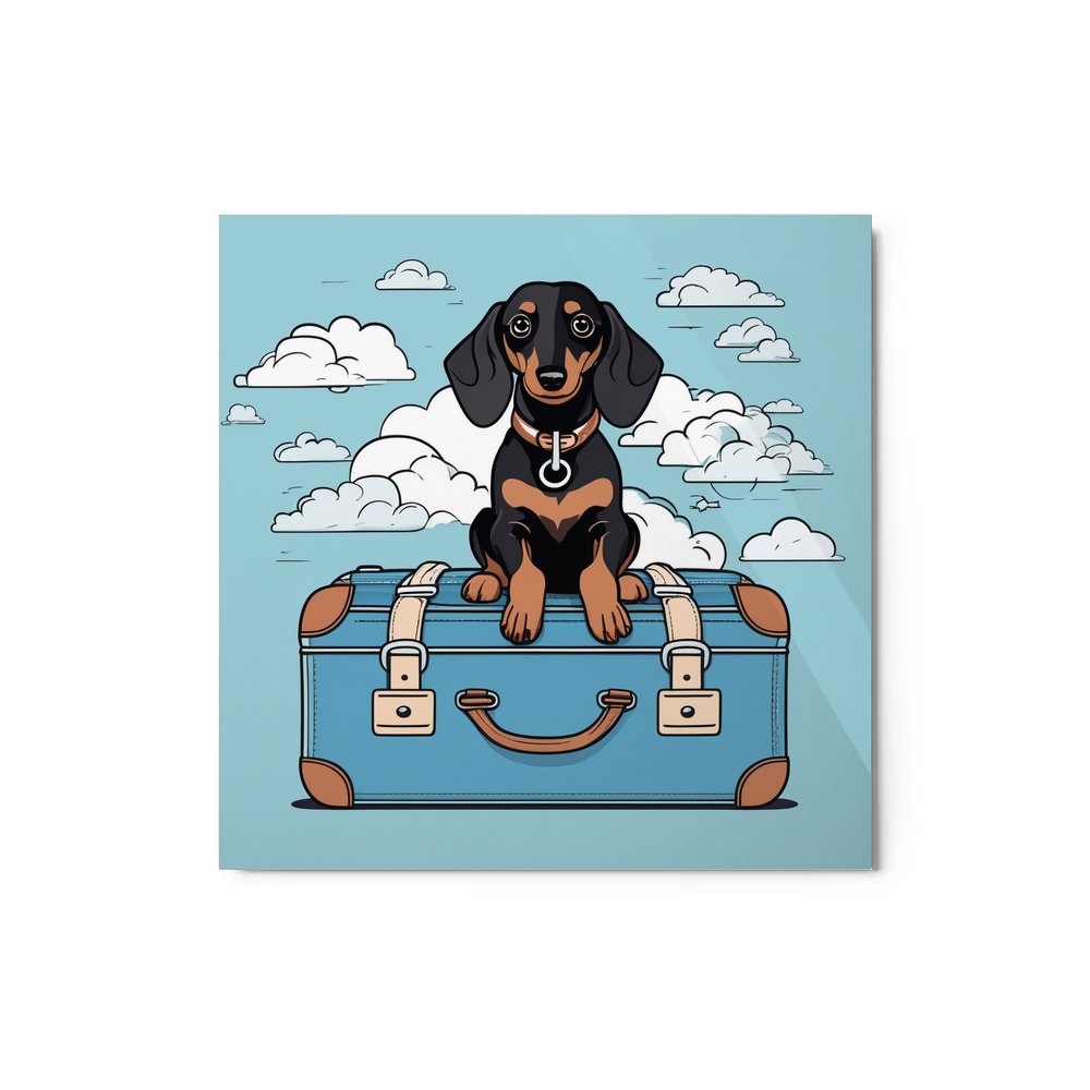 PugMug Custom Black Dachshund Metal Print