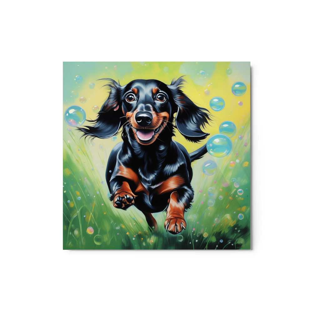 PugMug Custom Black Dachshund Metal Print