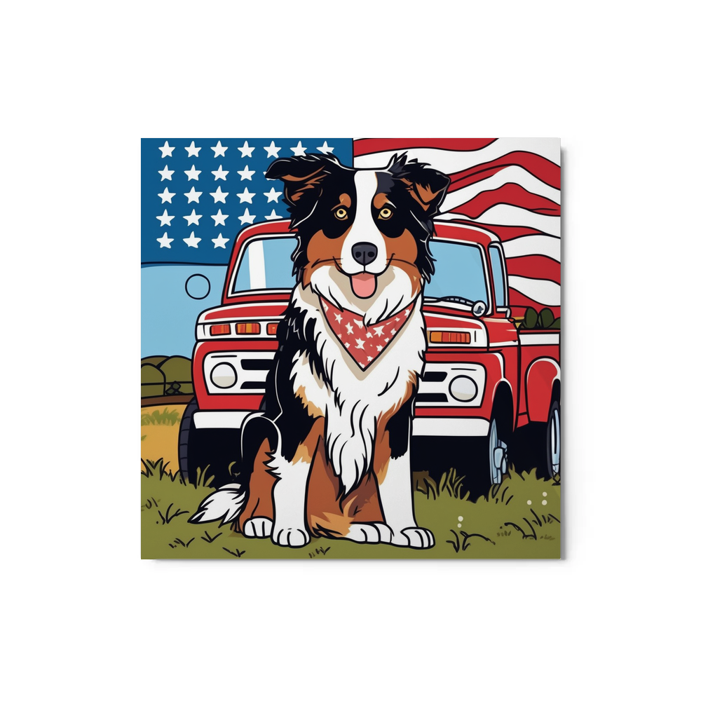 PugMug Custom Australian Shepherd Dog Metal Print