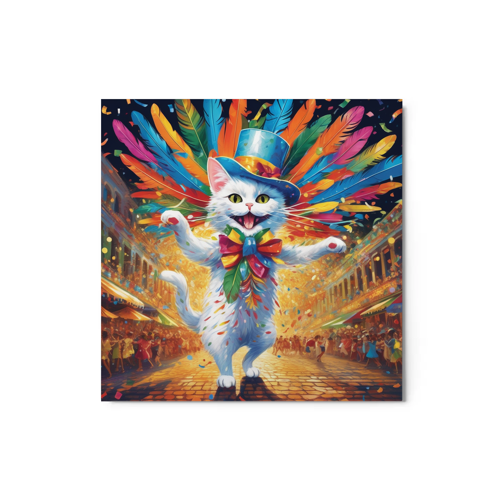 PugMug Custom White Companion Cat Metal Print