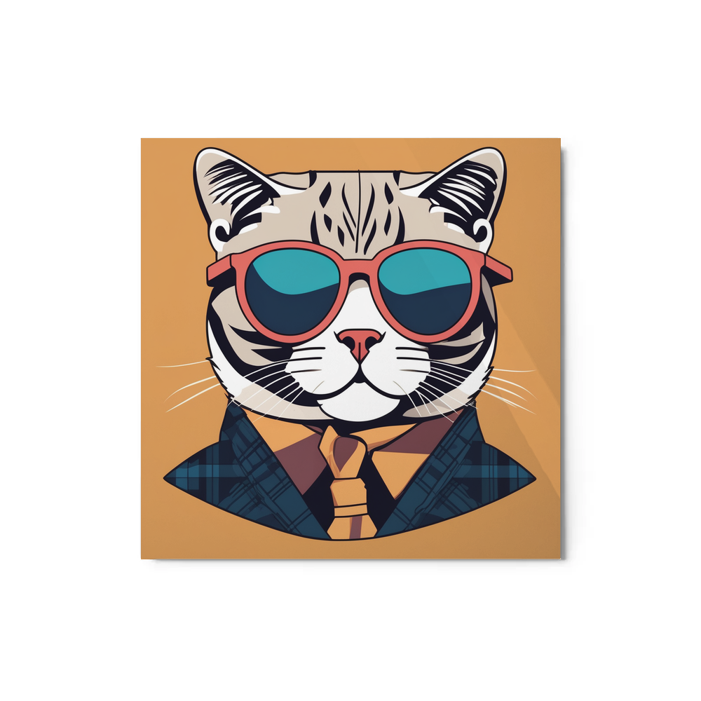 PugMug Custom Tabby Scottish Fold Cat Metal Print