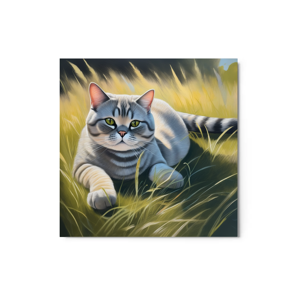 PugMug Custom Tabby British Shorthair Cat Metal Print