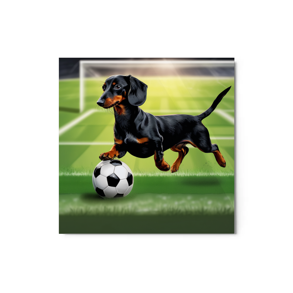 PugMug Custom Black Dachshund Metal Print