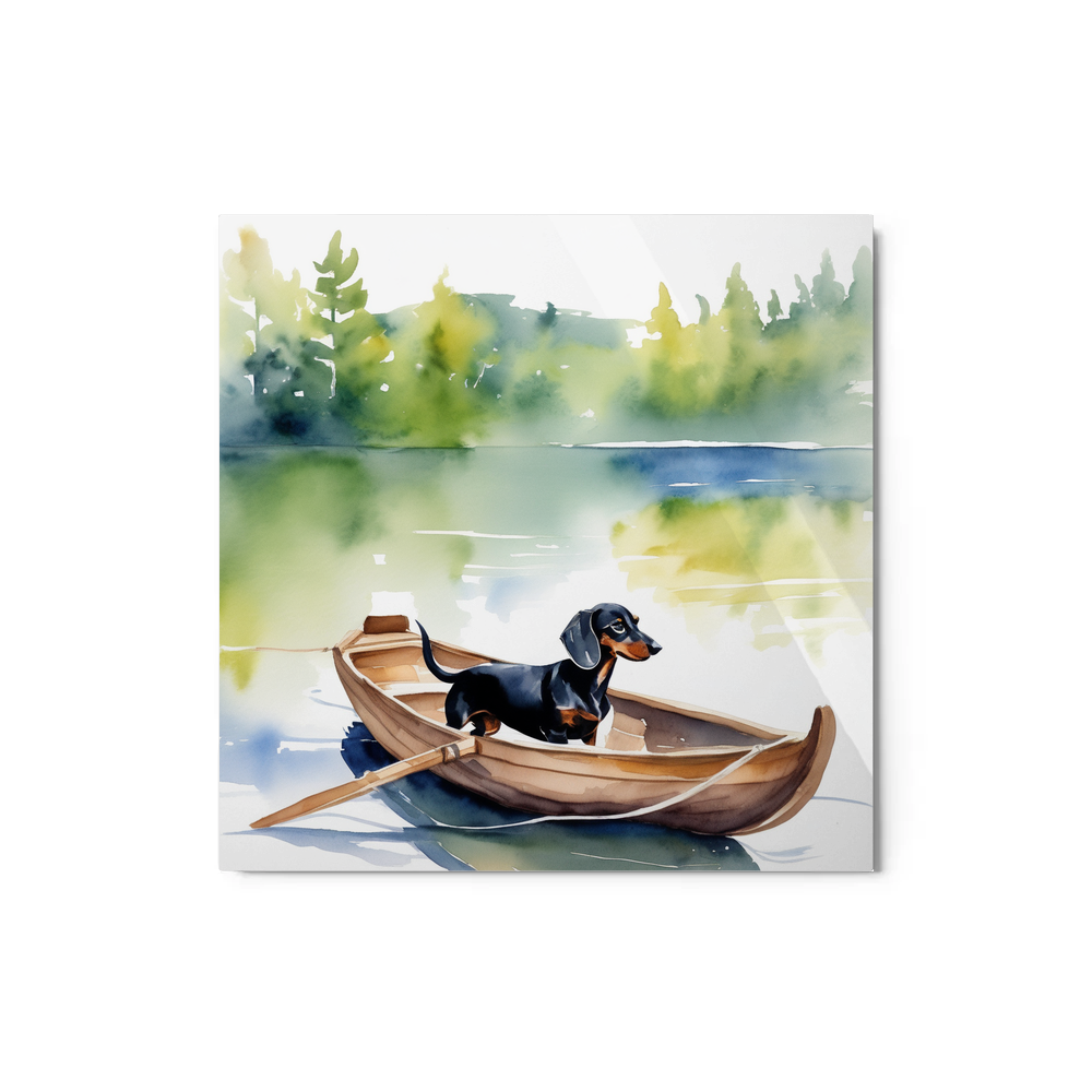 PugMug Custom Black Dachshund Metal Print