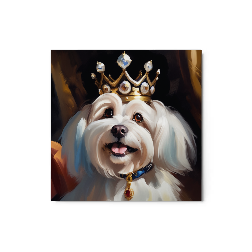PugMug Custom White Havanese Dog Metal Print