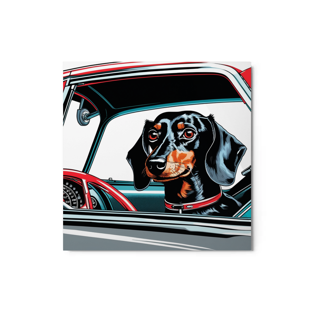 PugMug Custom Black Dachshund Metal Print