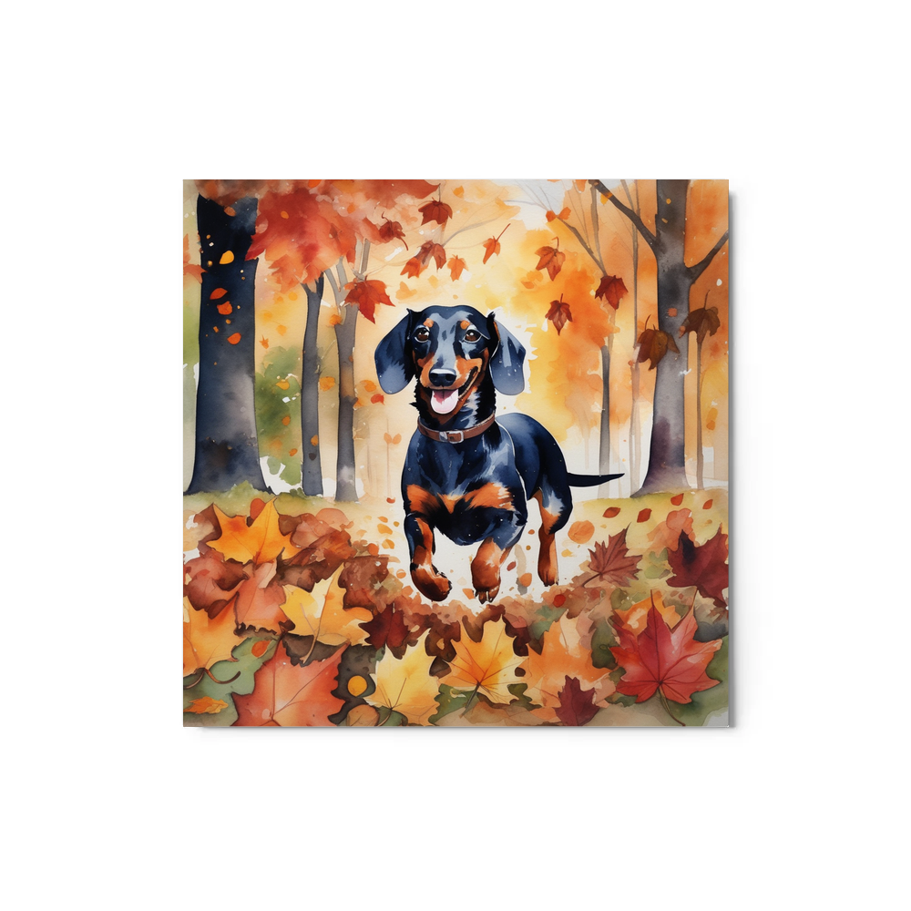 PugMug Custom Black Dachshund Metal Print