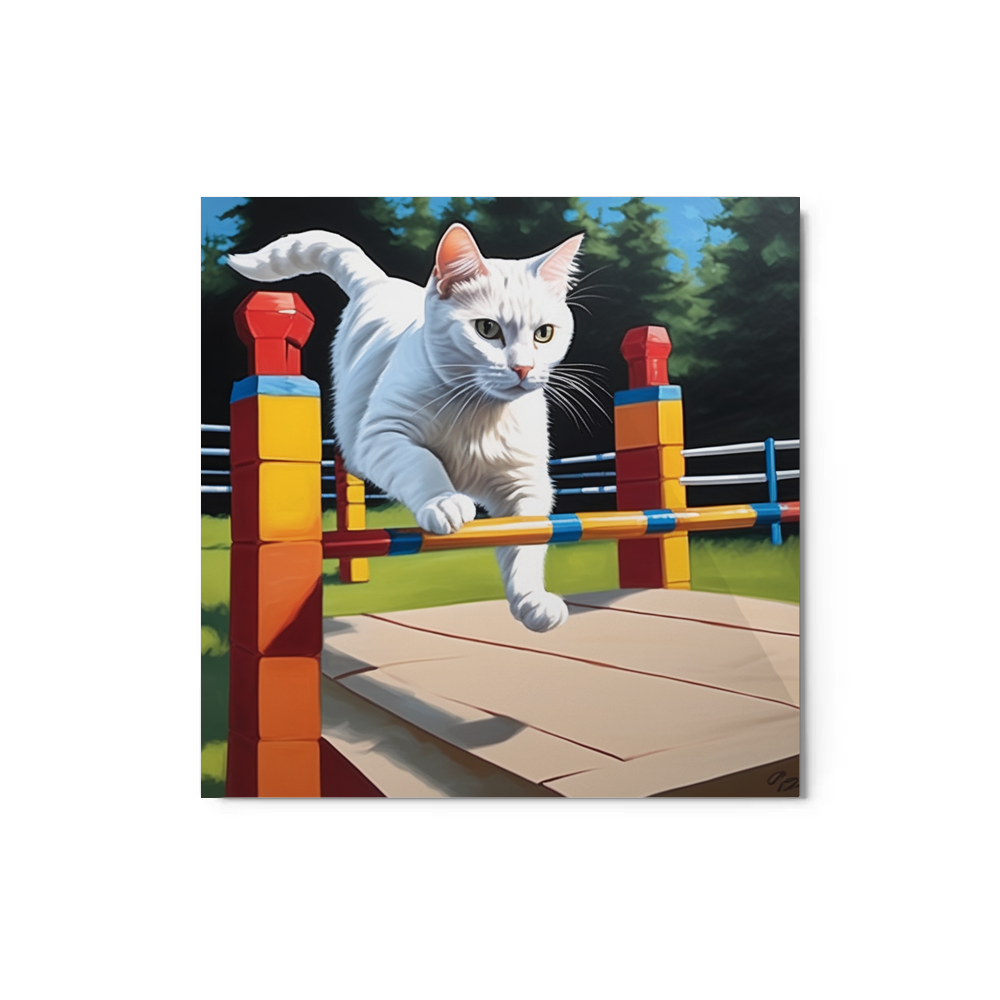 PugMug Custom White Companion Cat Metal Print