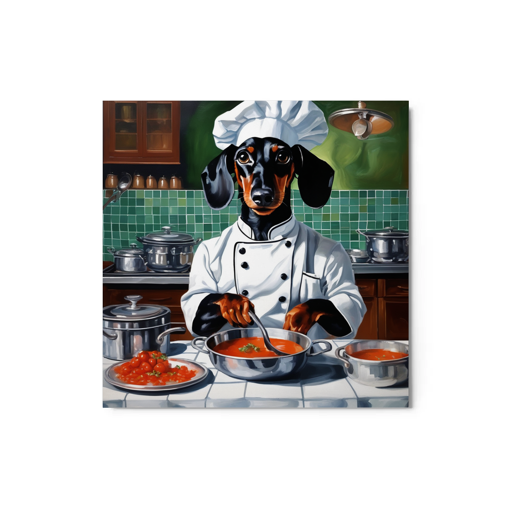 PugMug Custom Black Dachshund Metal Print