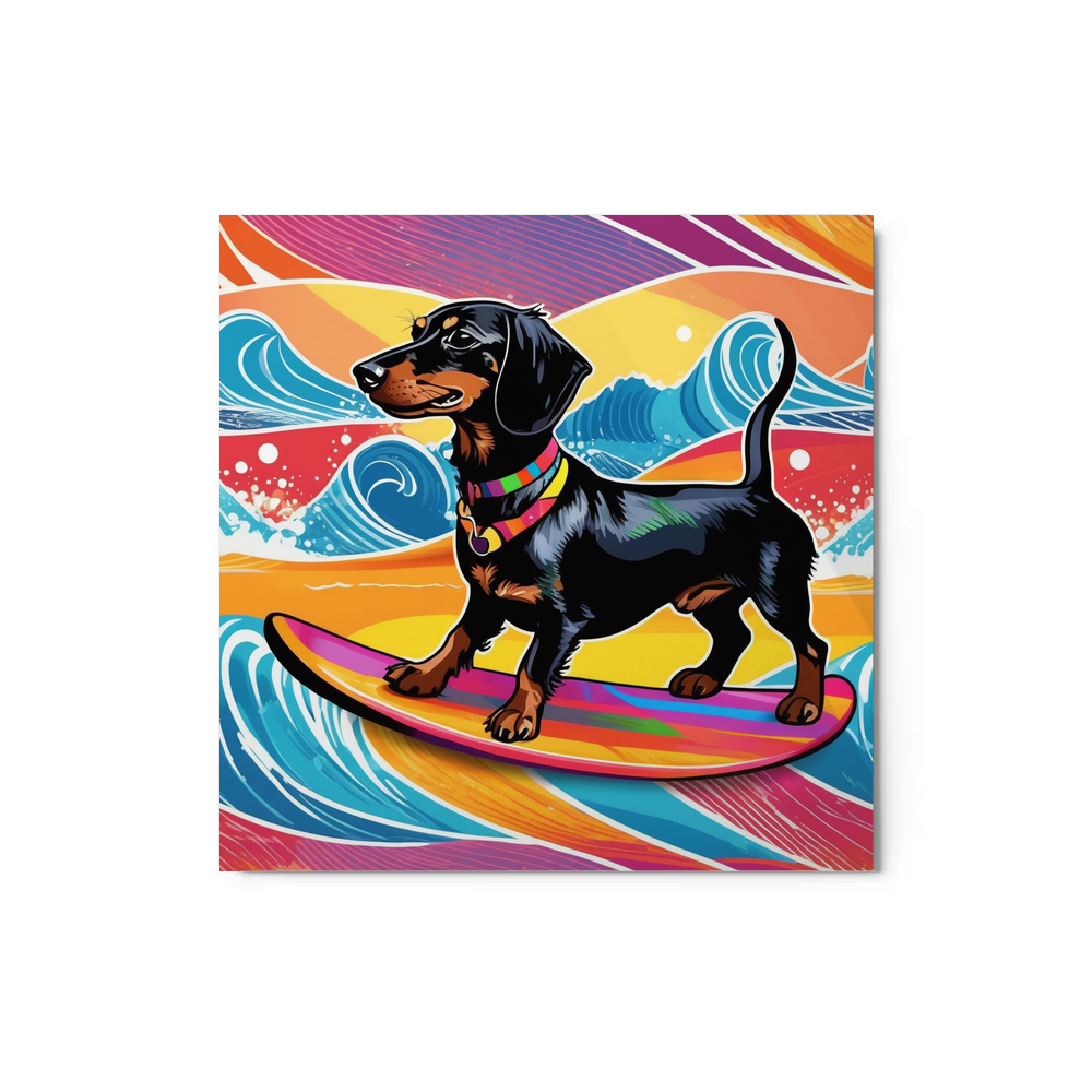 PugMug Custom Black Dachshund Metal Print