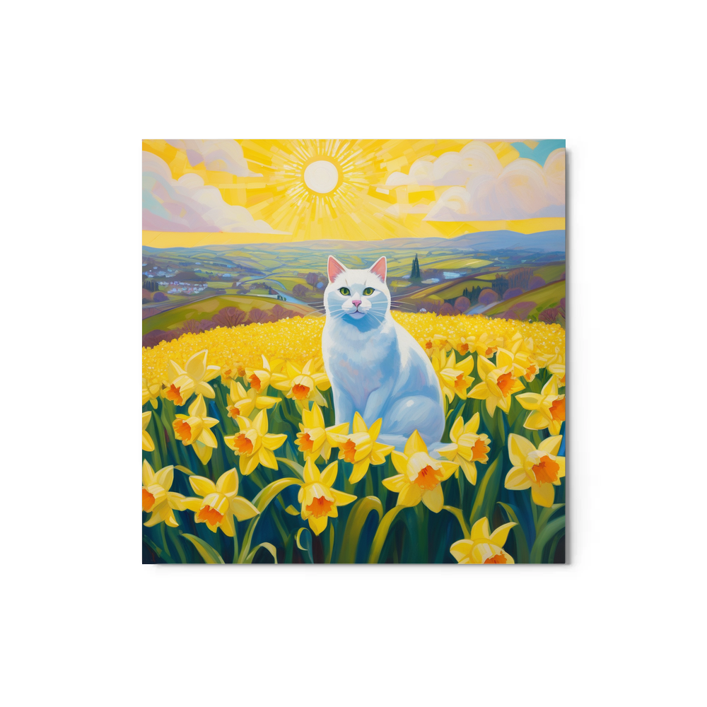 PugMug Custom White Companion Cat Metal Print