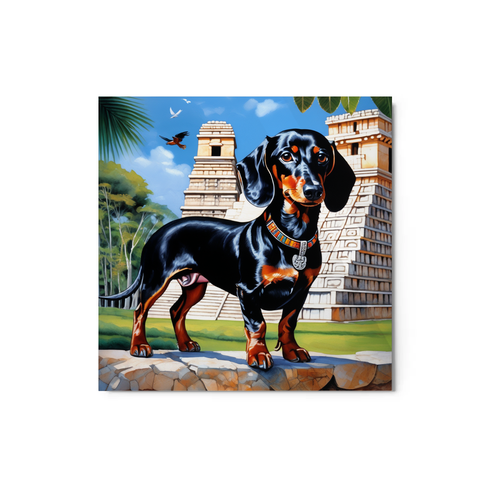 PugMug Custom Black Dachshund Metal Print