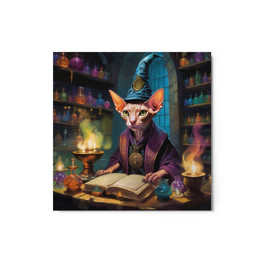 PugMug Custom Tabby Sphynx Cat Metal Print