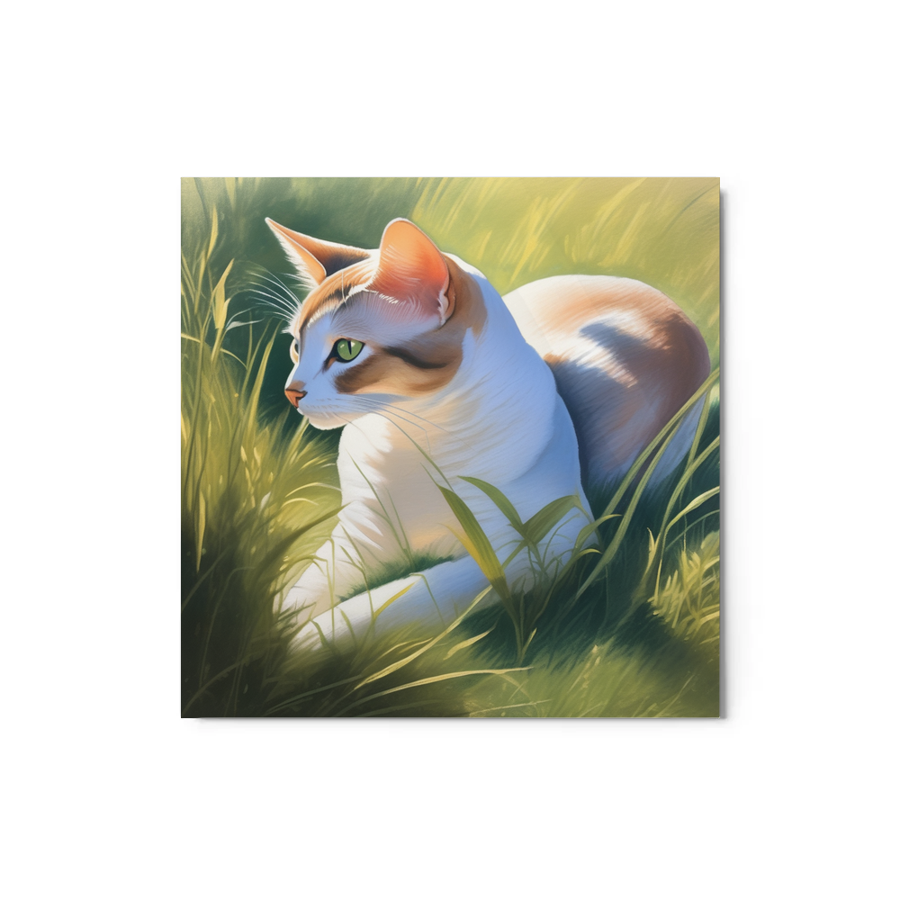 PugMug Custom White Abyssinian Cat Metal Print