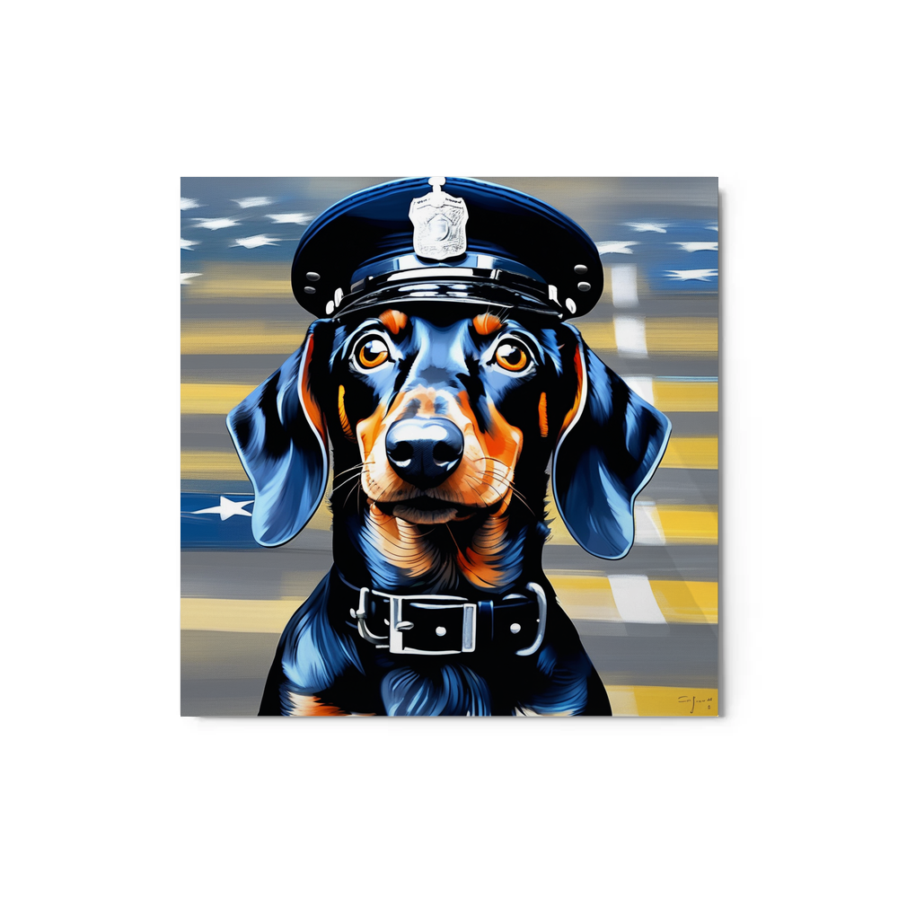 PugMug Custom Black Dachshund Metal Print