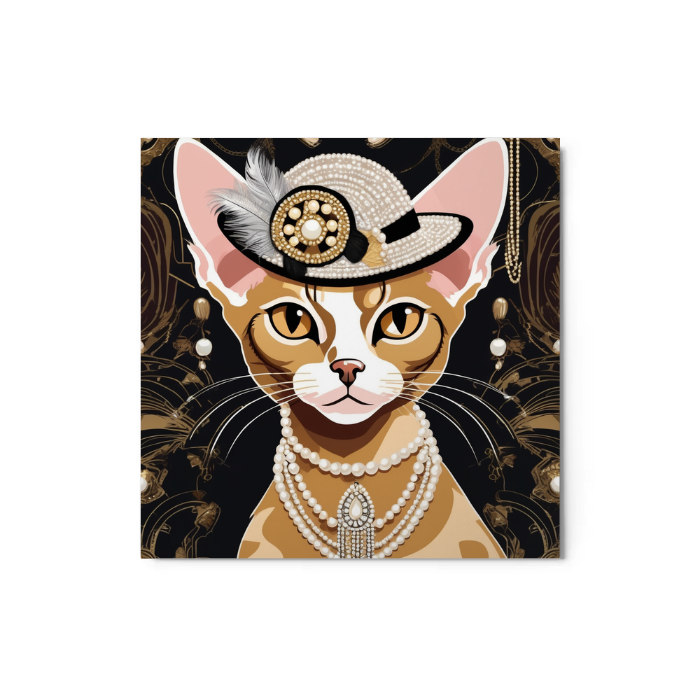 PugMug Custom Tabby Devon Rex Cat Metal Print