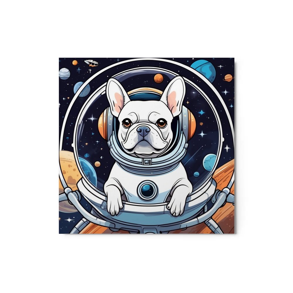 PugMug Custom White French Bulldog Metal Print