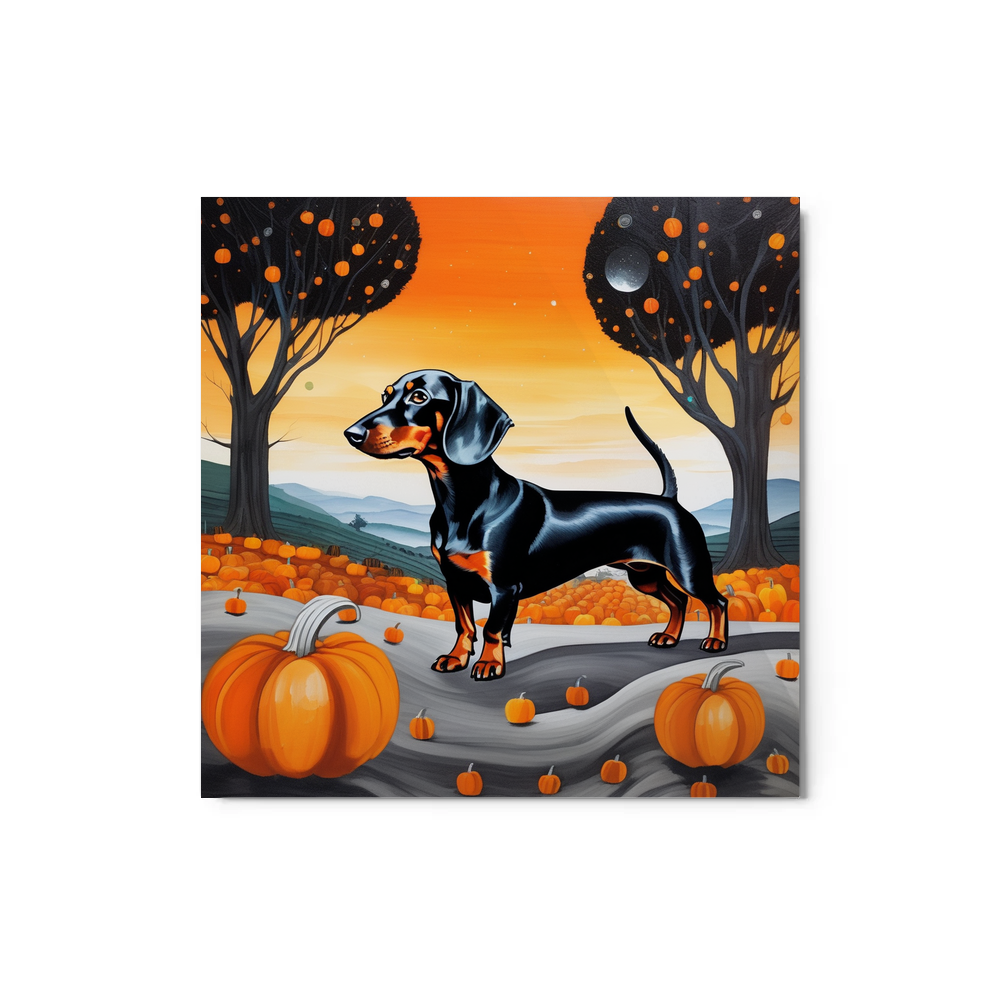 PugMug Custom Black Dachshund Metal Print