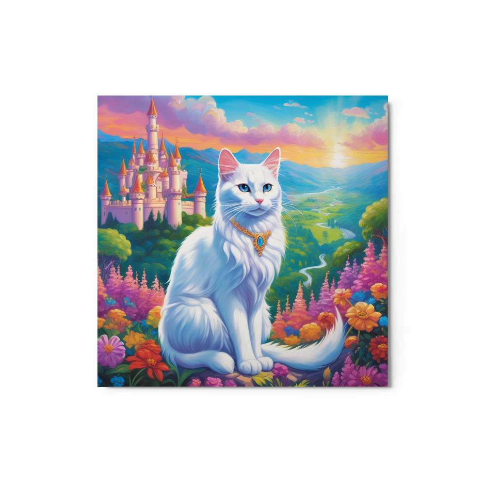 PugMug Custom White Companion Cat Metal Print